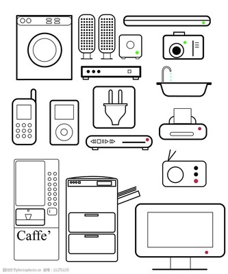 家用電器線條圖片